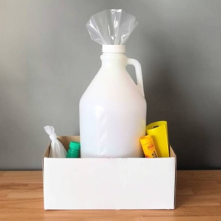 milk jugs and soda boxes