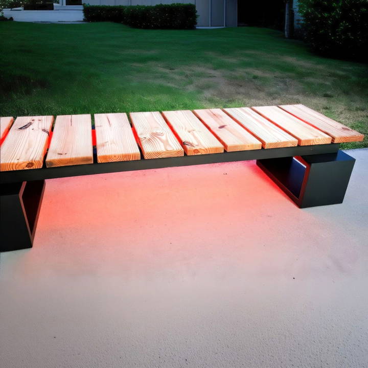 modern diy garden bench with led lights