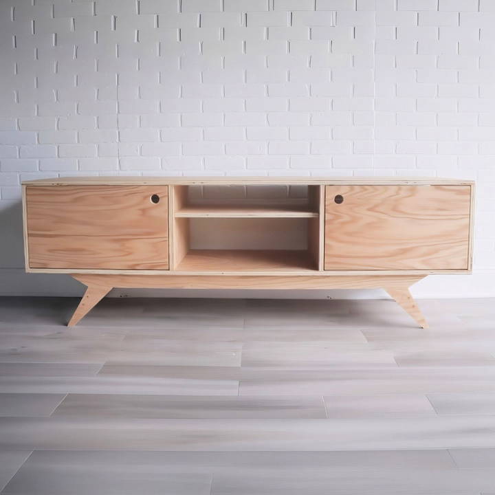 modern diy plywood media console