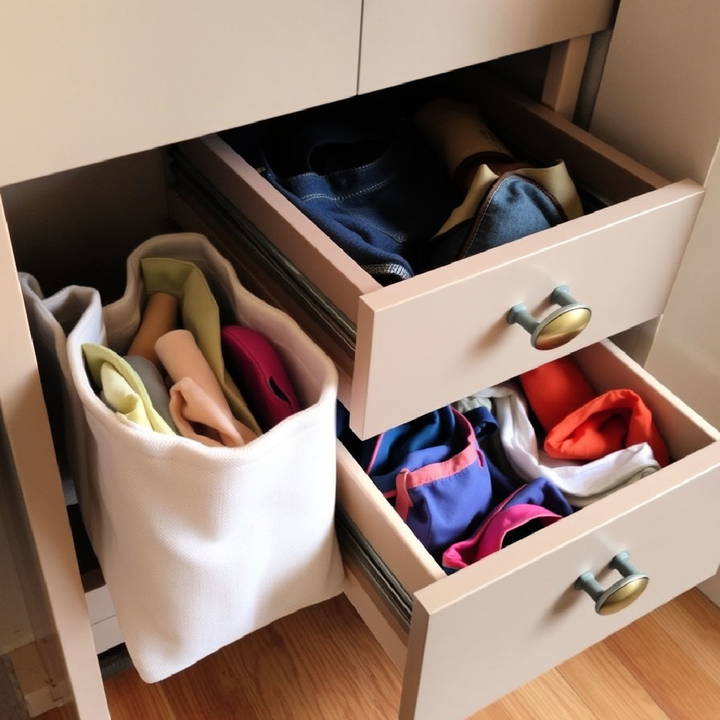 reuse drawers and bins for bag storage