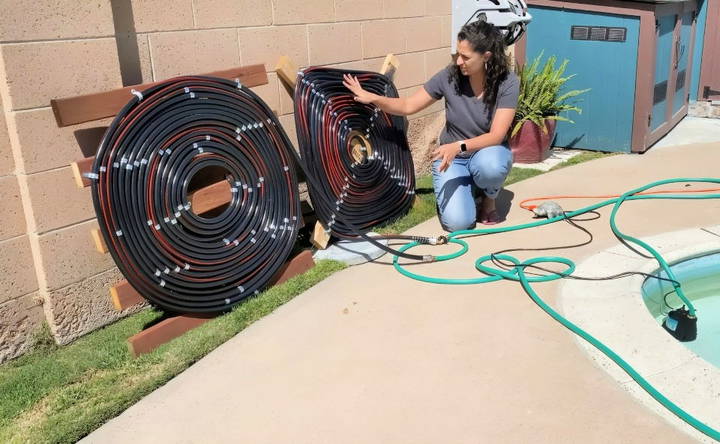 setting up the solar pool heater