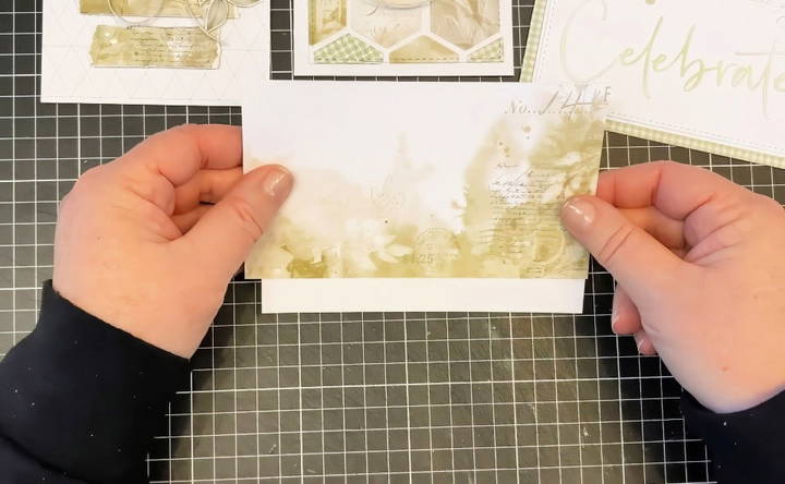 use small paper scraps for backgrounds