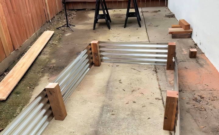 assembling the raised garden bed sides