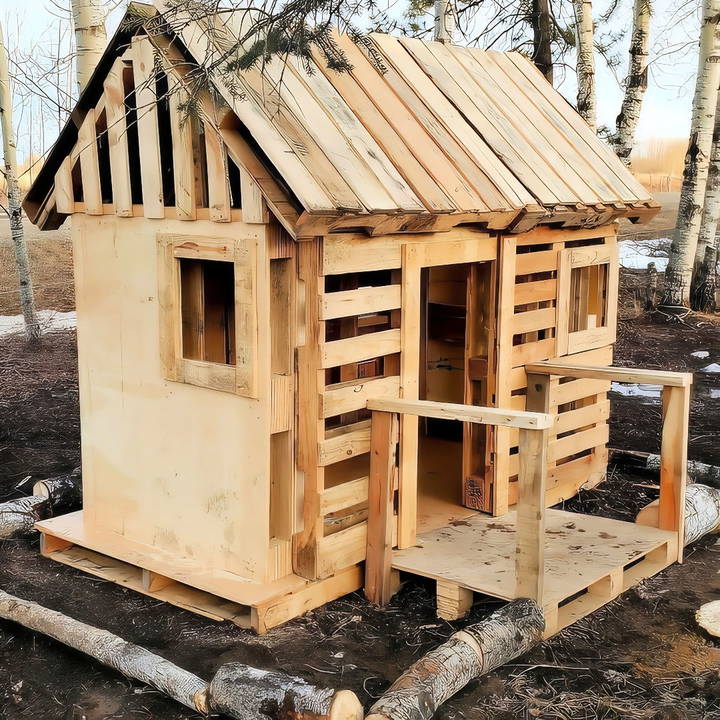 cheap diy pallet playhouse tutorial