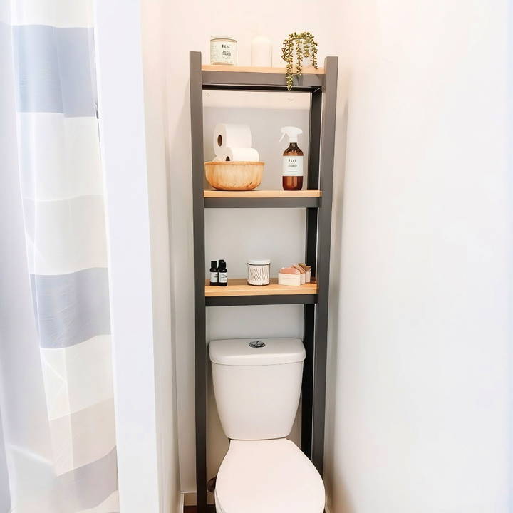 diy over the toilet storage shelf