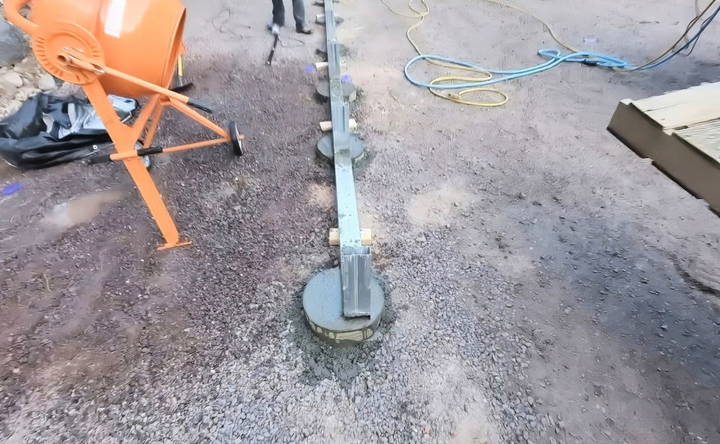 drilling and pouring concrete