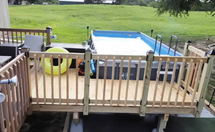 easy diy above ground pool deck