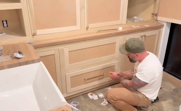 finishing and installing cabinet hardware