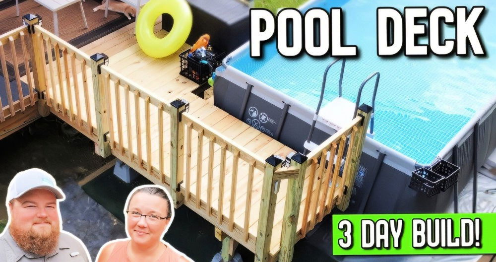 free above ground pool deck woodworking plan