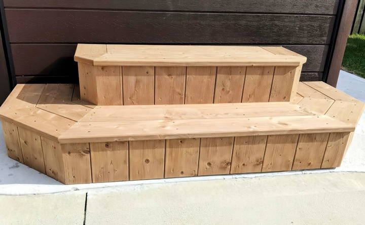 free hot tub stairs woodworking plan