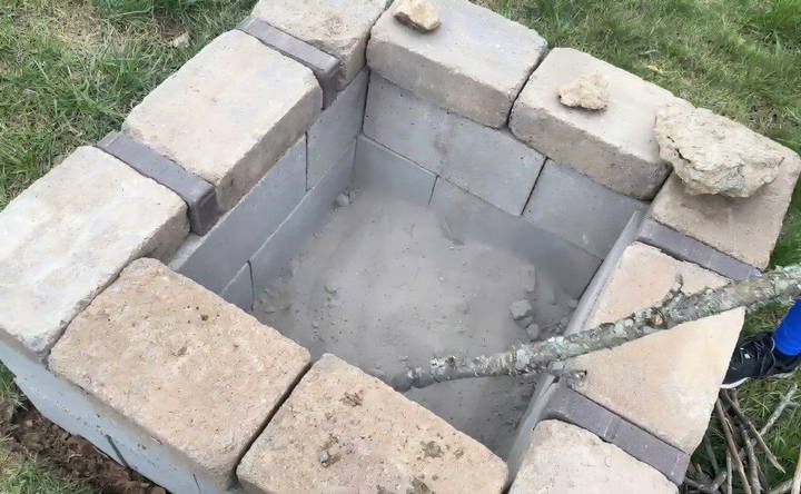 homemade cinder block fire pit