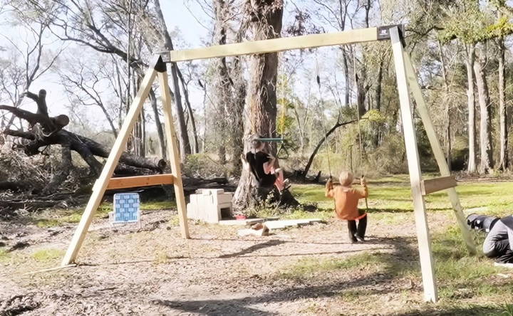 how to build a heavy duty swing set for adults