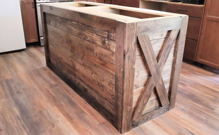 how to build a rustic kitchen island