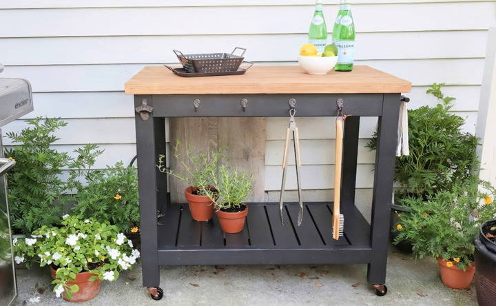 how to build an outdoor grill cart