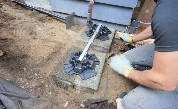 install concrete block footings