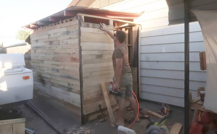 install the pallet shed door