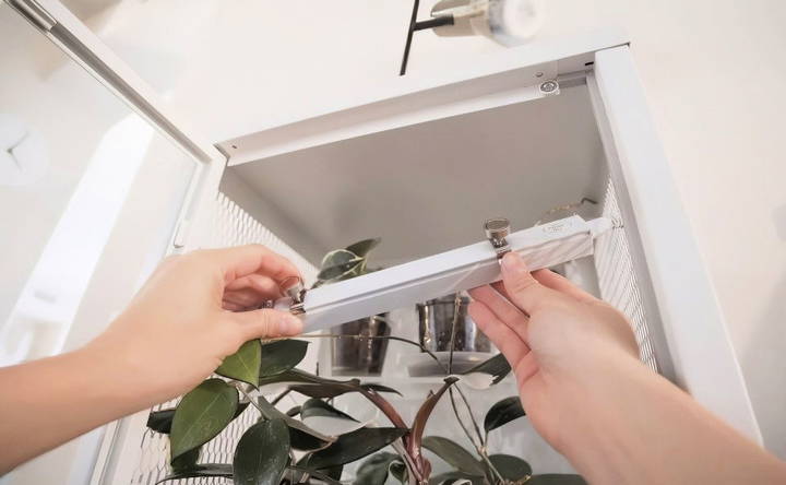 installing grow lights and fans