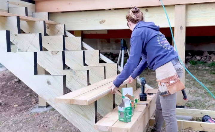 installing the duck stairs tread