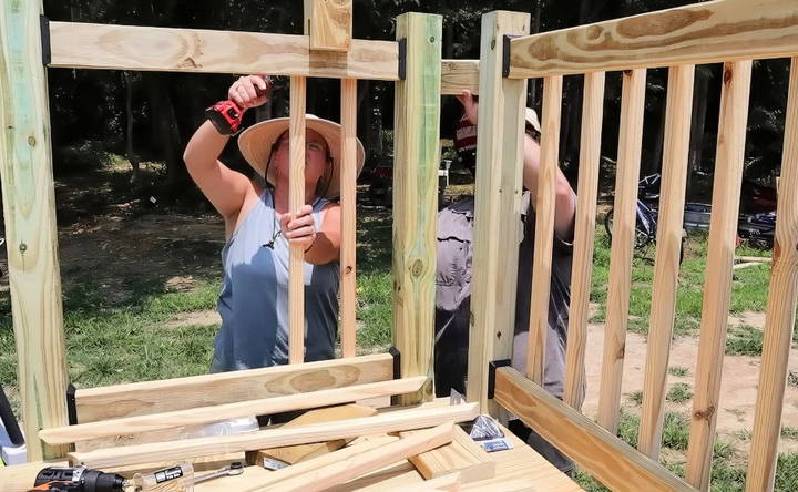 installing the pool deck railings