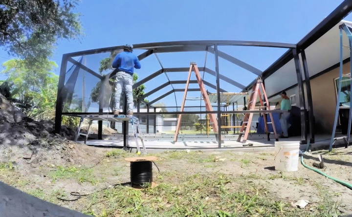 installing the pool enclosure screens