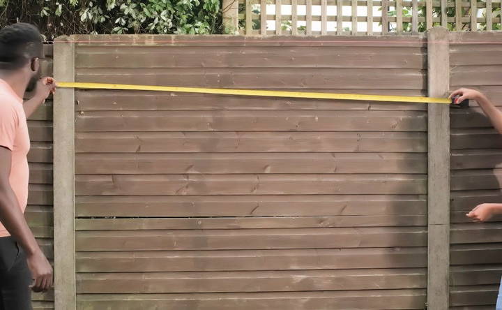 measure your space for horizontal slat fence