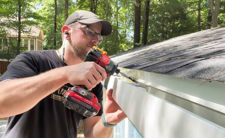 mount the gutters to the roofline