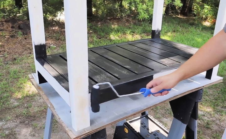 paint and stain the grill cart