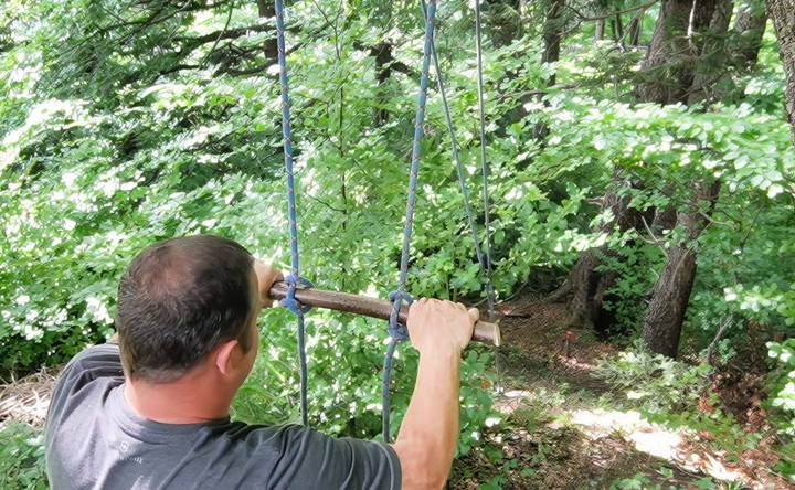 preparing and attaching the wooden rungs