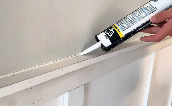 caulk and fill gaps between boards