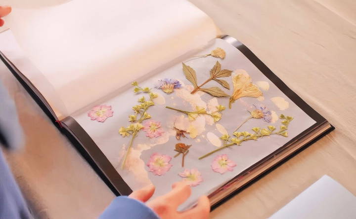 checking and removing pressed flowers