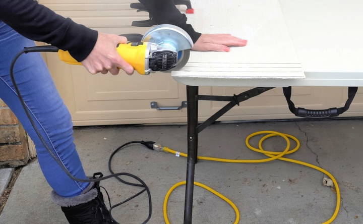 cutting cement board with an angle grinder