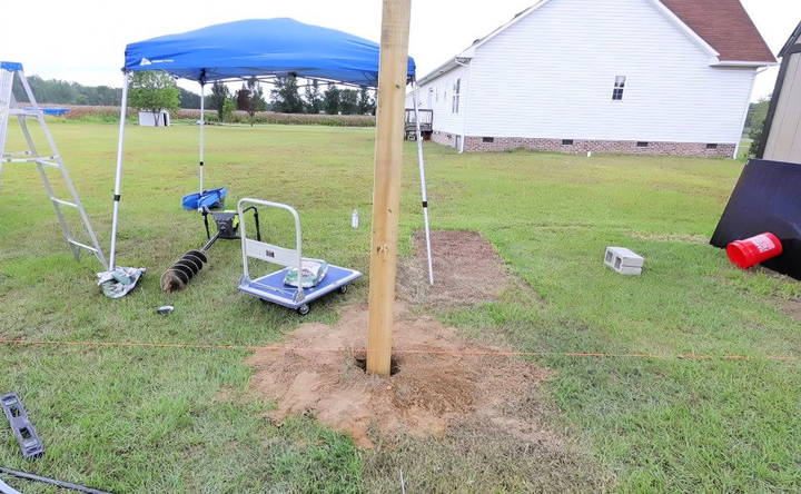 digging and installing pergola posts