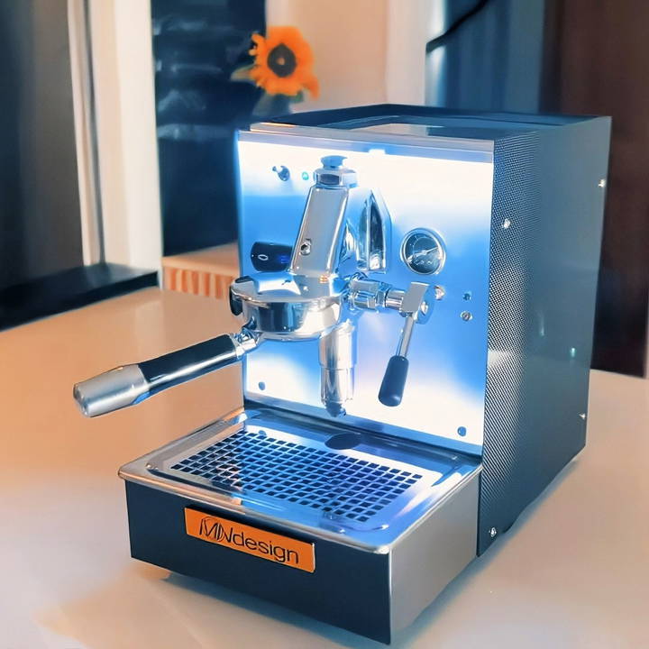 diy carbon fiber espresso machine with led bling