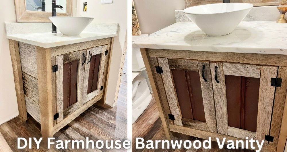 DIY Rustic Bathroom Vanity on a Budget