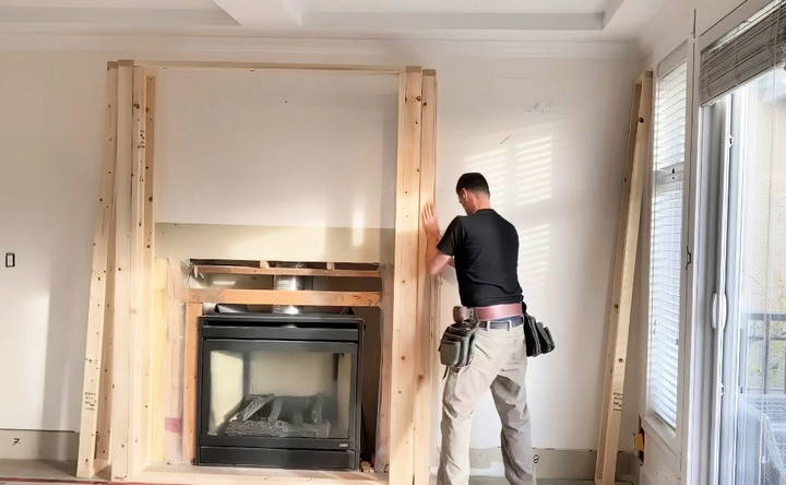 framing the fireplace step by step