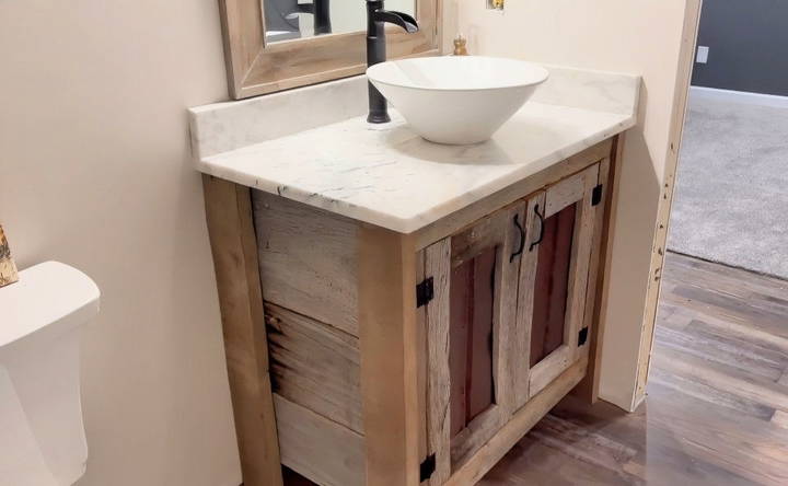 free rustic bathroom vanity woodworking plan