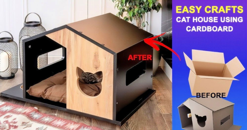 DIY Cardboard Cat House for Cat Lovers