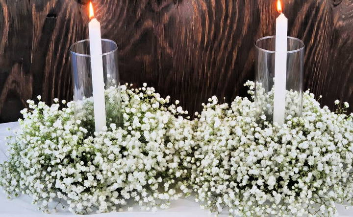 how to make a baby breath centerpiece