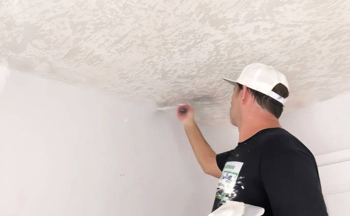 how to plaster a ceiling with texture