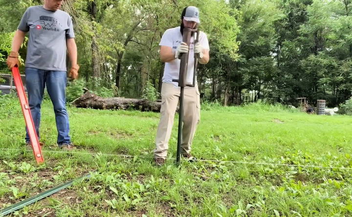 install goat pen fence posts