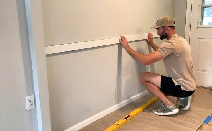 install the accent wall top rail