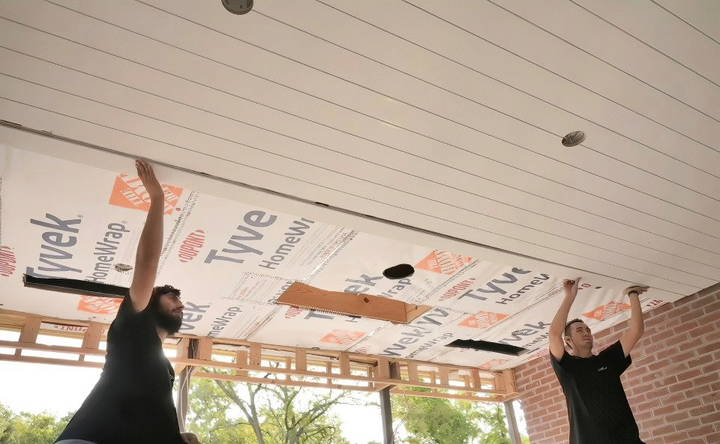 install the remaining ceiling boards