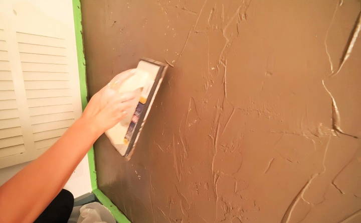 layer and smooth the concrete accent wall