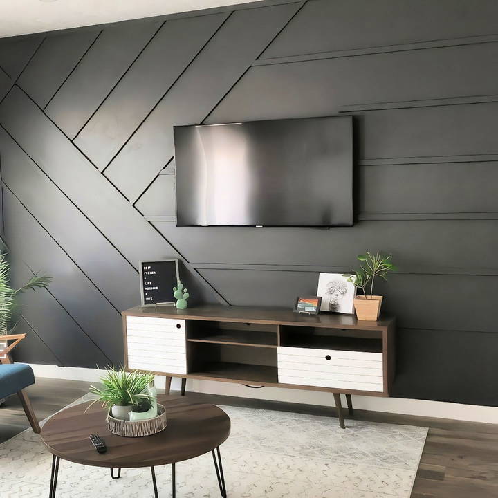 modern diytv accent wall for living room