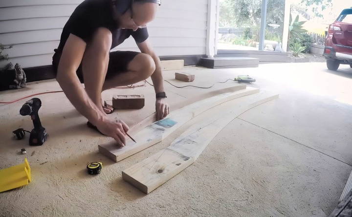 preparing the wood for the frame