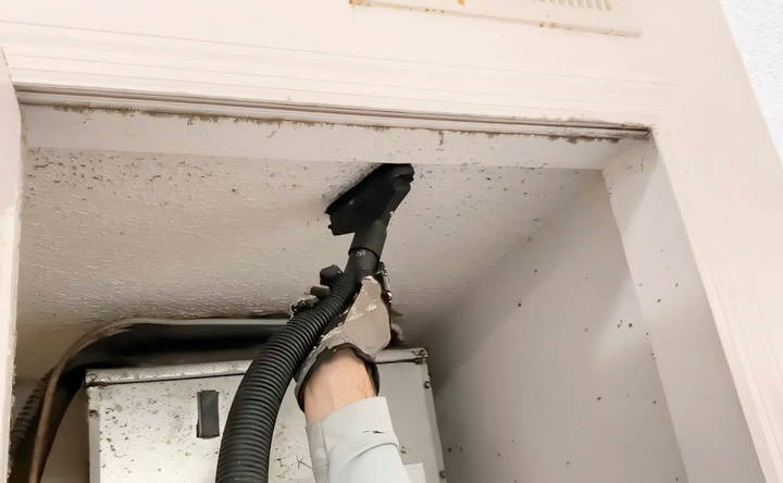 remove dirt from old popcorn ceiling