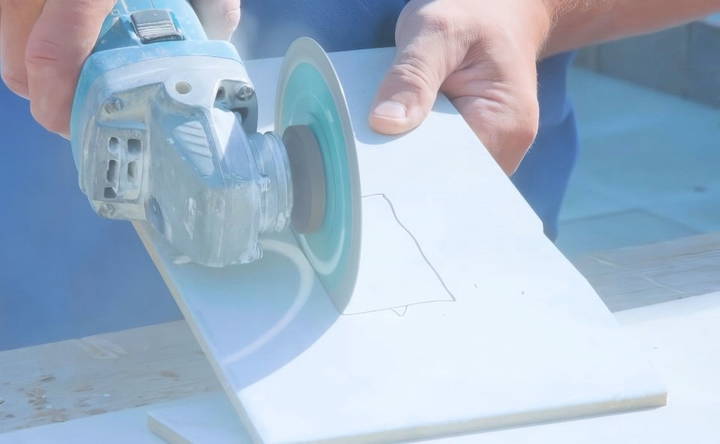 using a grinder with a porcelain blade