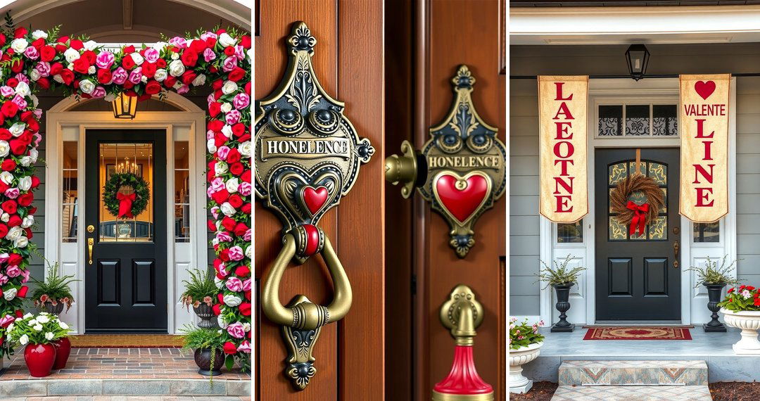 20 Welcoming Valentines Day Porch and Front Door Decor Ideas