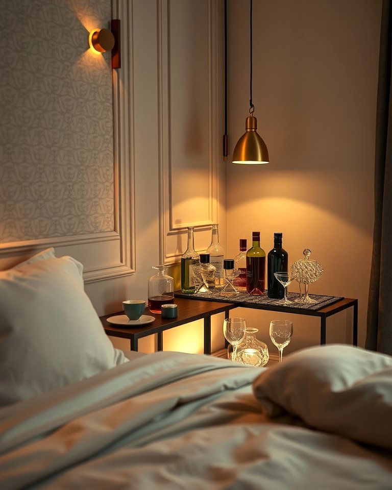 Chic Mini Bar Setup - 15 Romantic Valentine's Day Bedroom Decor Ideas for Couples