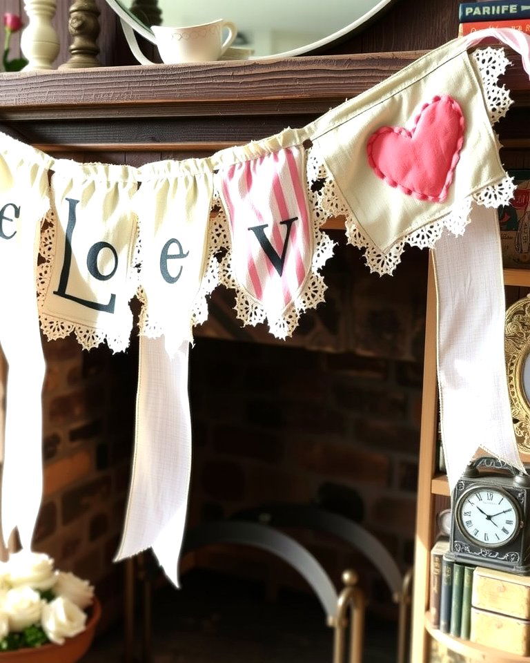 DIY Love Banner - 20 Valentine's Day Mantel and Fireplace Decor Ideas for a Heartfelt Focal Point